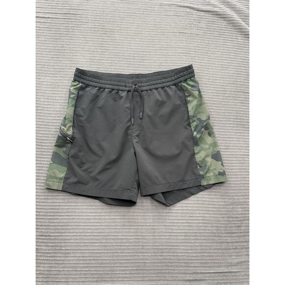 Bearbottom Shorts Mens Large Camo Trim 5.5" Inseam Athletic Swim Drawstring - Picture 1 of 7